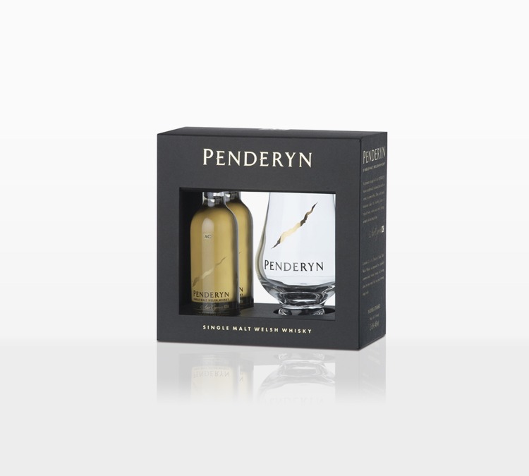 2xflesje & Glas - Whisky - Penderyn Wales - Madeira - 2x0,05l - 46%