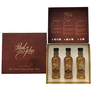 3 pack - Whisky- Paul John - India - Great Single Malt - 3x0,05l - 46%
