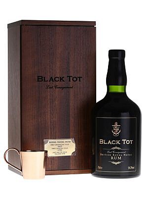 Fles & Wooden case - rum - Black Tot - Last Consignment Rum Navy Strength - 0,7l -54,3%
