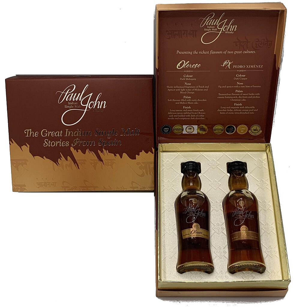 Fles mini & Case - Whisky - Paul John - Oloroso&PX - 2x0,05 - 48%