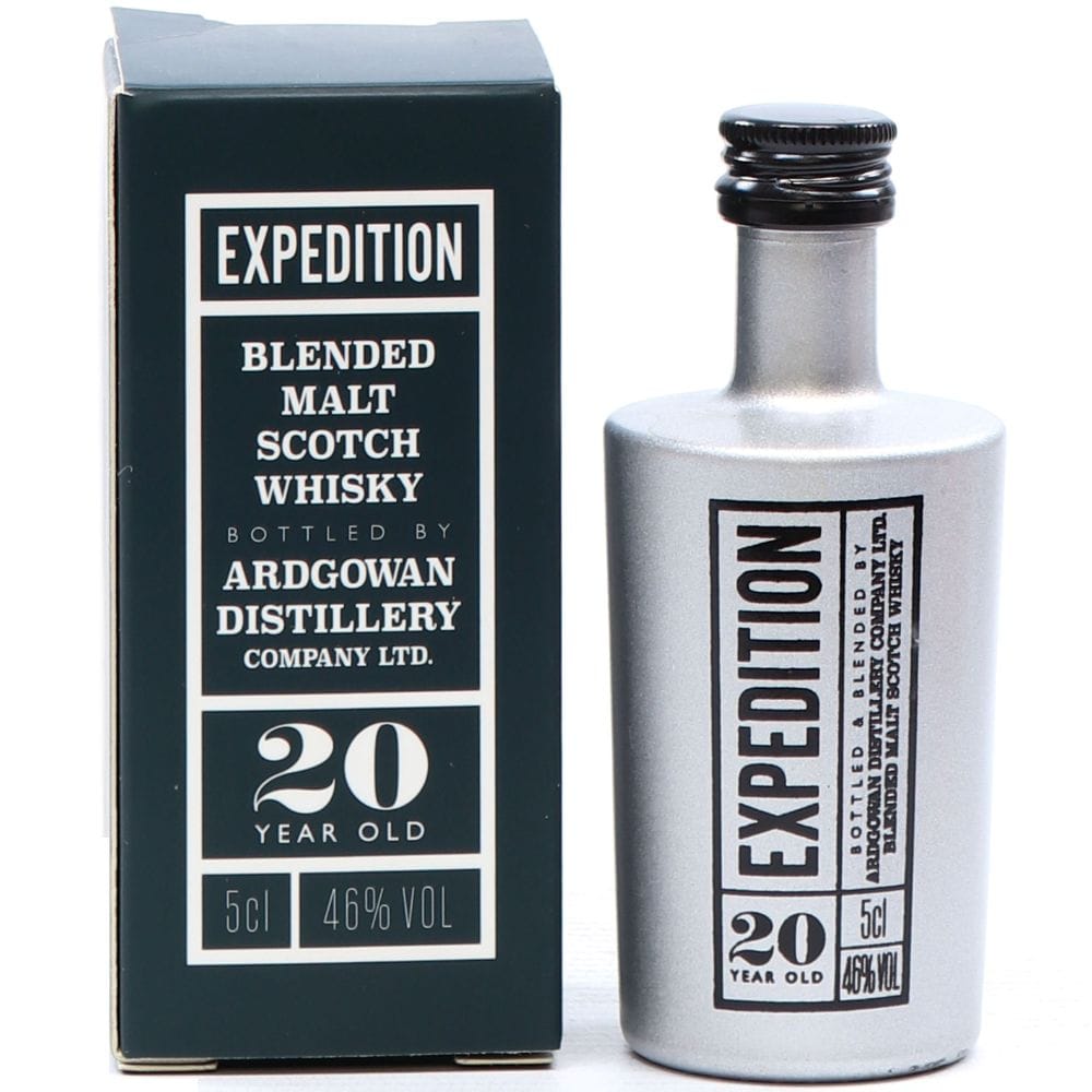 Ardgowan Expedition 20 YO mini met glazen mood shot