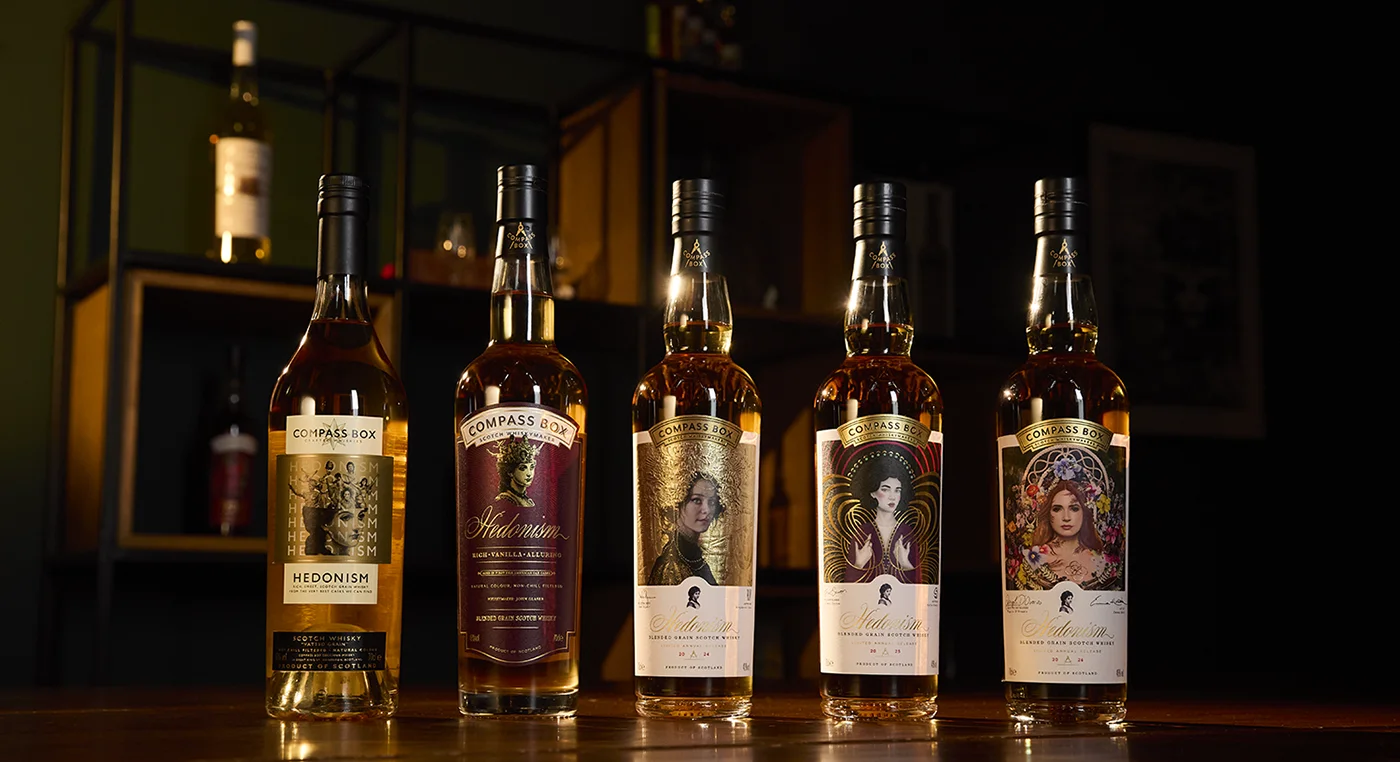 Compass Box Hedonism 2026 - Hedonism five editions
