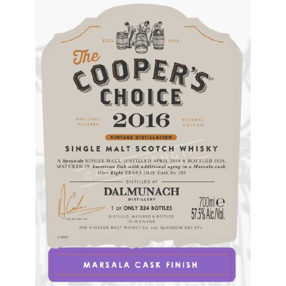 Coopers Choice Dalmunach 8 YO 2016 label