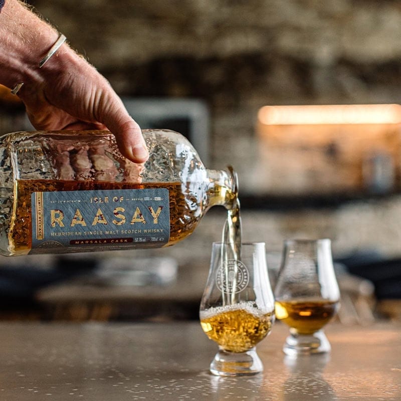 Isle of Raasay Single Malt Marsala Cask 2025 - lifestyle shot