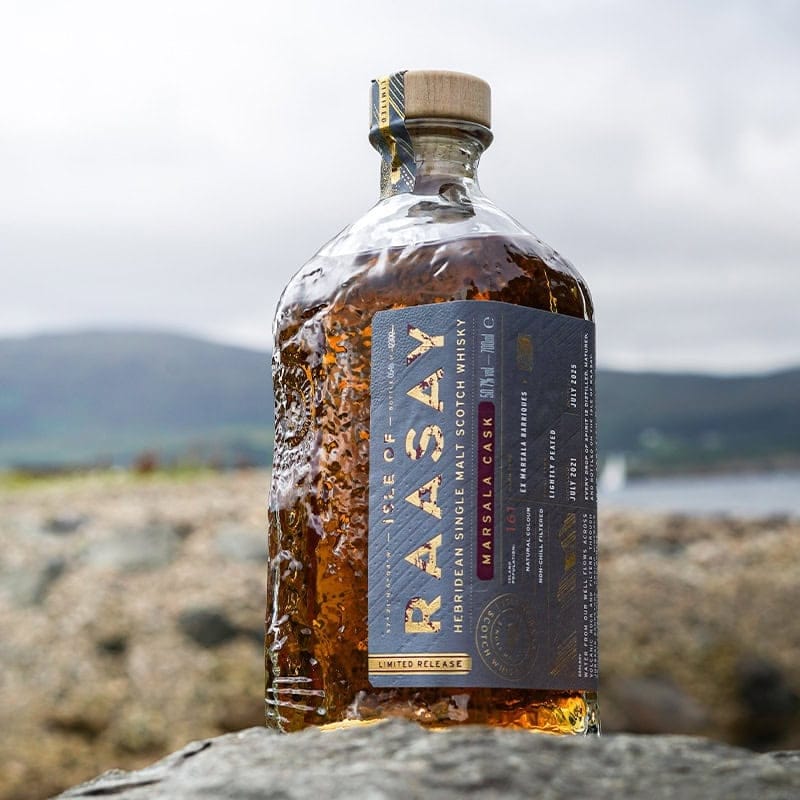 Isle of Raasay Single Malt Marsala Cask 2025 mood shot